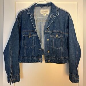 Pilcro and the Letterpress Blue Cropped Jean Jacket